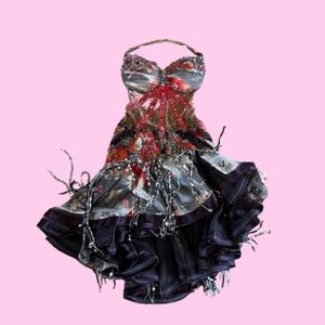 Elegant Multicolor Halter Ballroom Costume Dress